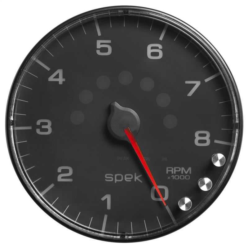 Autometer Spek-Pro Gauge Tachometer 5in 8K Rpm W/Shift Light & Peak Mem Black/Black-thumbmail-2