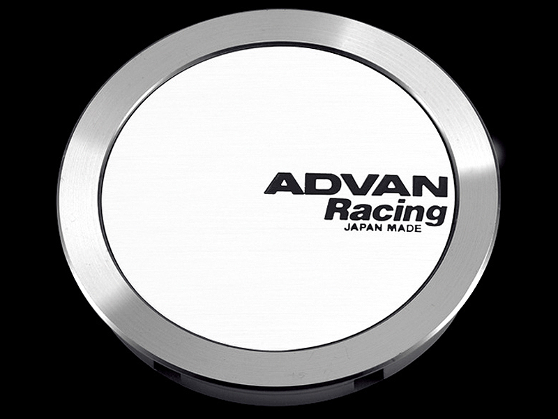 Advan 63mm Full Flat Centercap - White/Silver Alumite-thumbmail-1