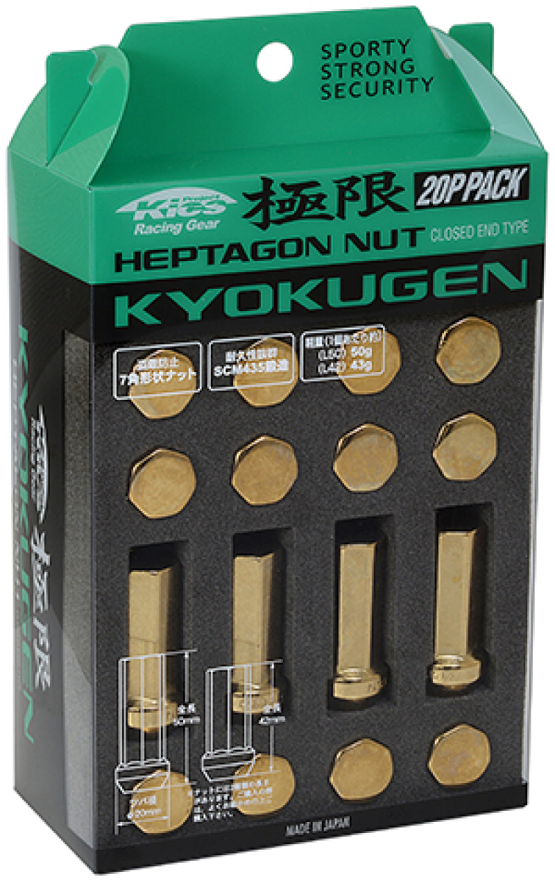 Project Kics 12x1.25 50mm Kyokugen Pack - Gold (20 Pcs)-thumbmail-1