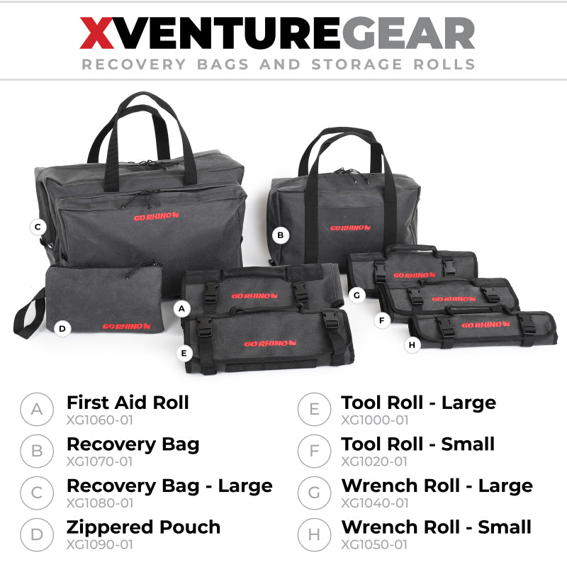 Go Rhino XVenture Gear Zipped Pouch - Large (12in. Wide Pocket / 6.5in. Hand Strap) Canvas - Black-thumbmail-4
