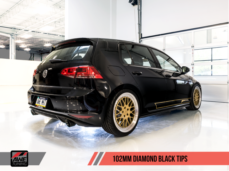 AWE Tuning VW MK7 GTI Touring Edition Exhaust - Diamond Black Tips-thumbmail-8