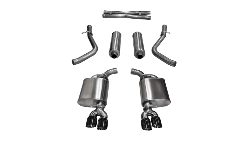 Corsa 15-17 Dodge Challenger Xtreme Cat-Back Dual Rear Exit with Twin 3.5in Black Pro-Series Tips-thumbmail-1