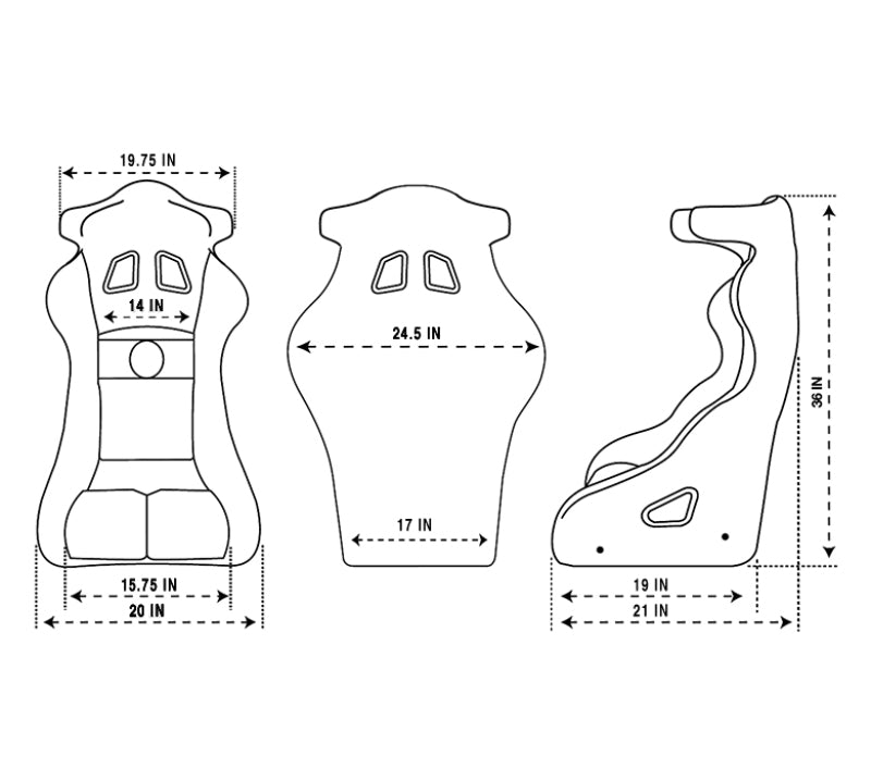 NRG FIA Competition Seat w/ Competition Fabric/ FIA homologated/ Head Containment - Medium-thumbmail-2