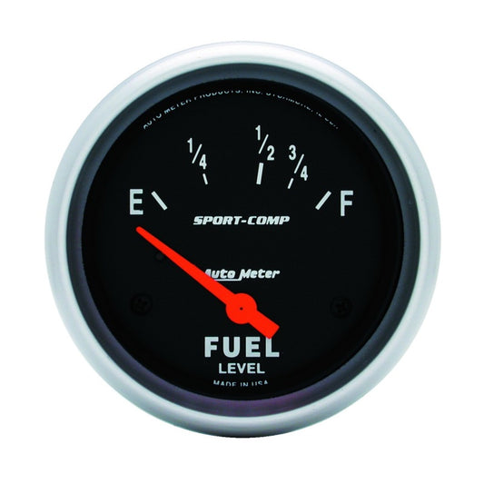 AutoMeter Gauge Fuel Level 2-5/8in. 16 Ohm(e) to 158 Ohm(f) Elec Sport-Comp