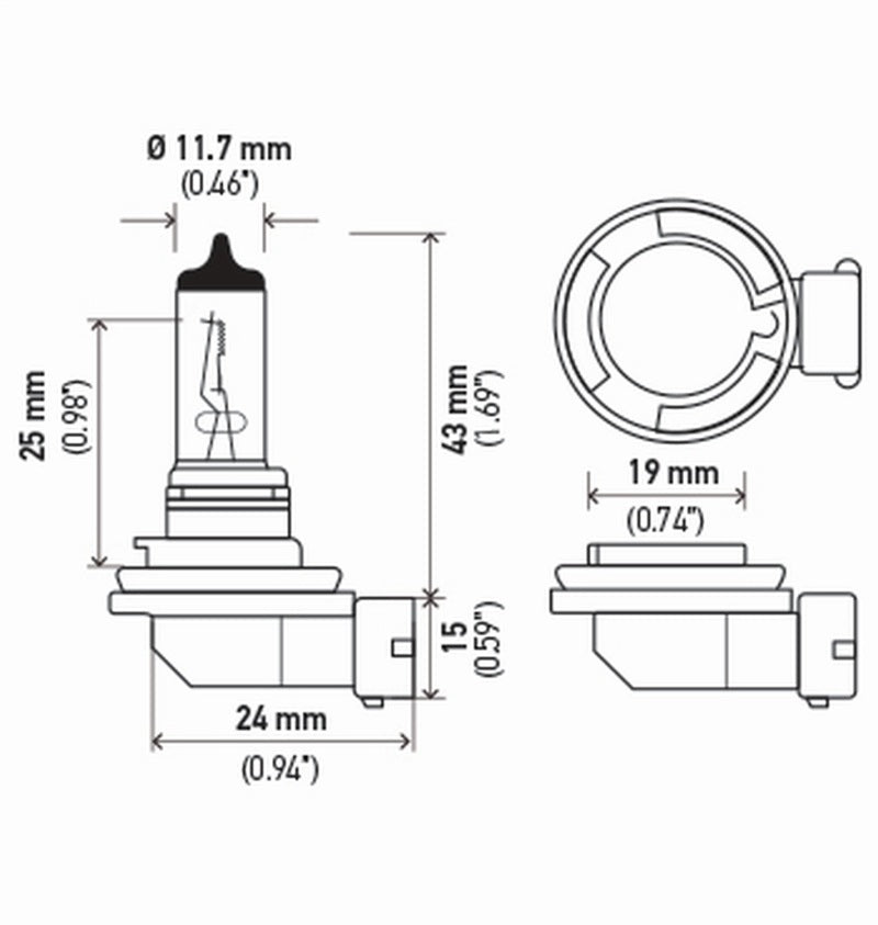 Hella H11 12V 55W PGJ19-2 T4 +50 Performance Halogen Bulb - Pair-thumbmail-3