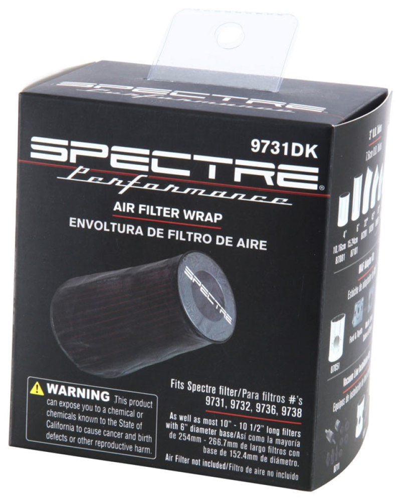 Spectre Universal Pre-Filter Wrap 6.125in. x 9.125in. - Black-thumbmail-4