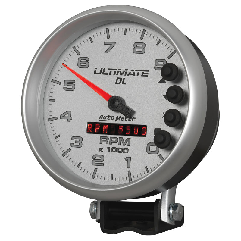 AutoMeter Gauge Tach 5in. 9K RPM Pedestal Datalogging Ultimate Dl Playback Silver-thumbmail-3