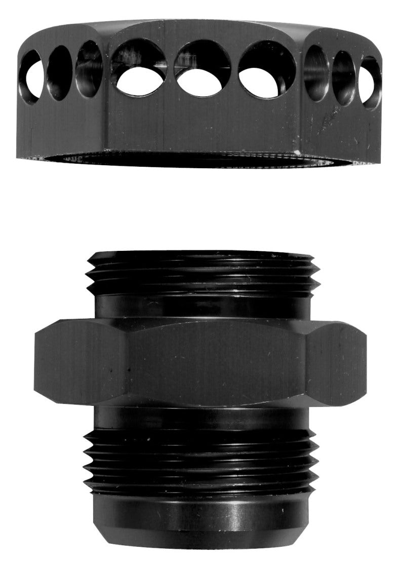Moroso Positive Seal Fitting -16An - Black Anodized Aluminum - Single-thumbmail-1