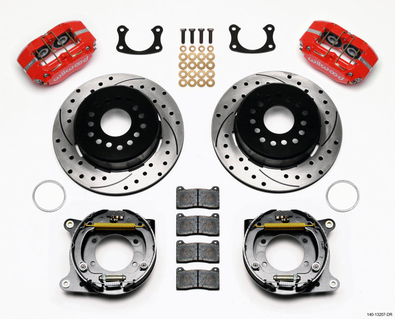 Wilwood Dynapro Dust-Boot P/S Park Brake Kit Drilled Red New Big Ford 2.50in Offset-thumbmail-1
