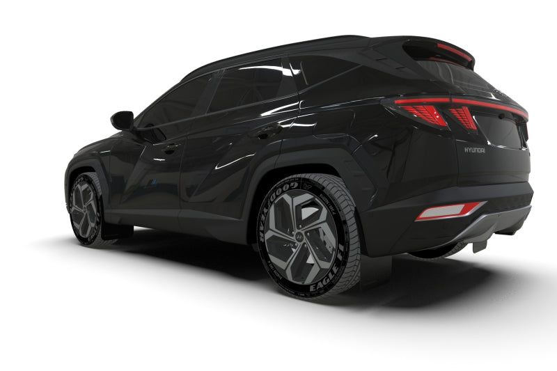 Rally Armor 2022 Hyundai Tucson Black UR Mud Flap w/ White Logo-thumbmail-2