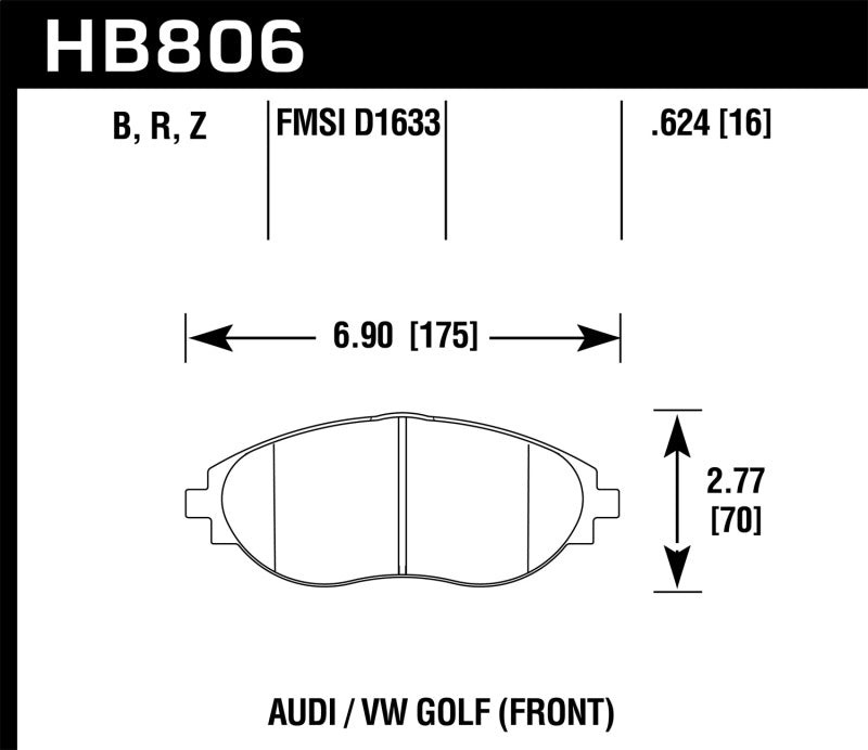 Hawk 16-17 Audi A6 HPS 5.0 Front Brake Pads-thumbmail-2