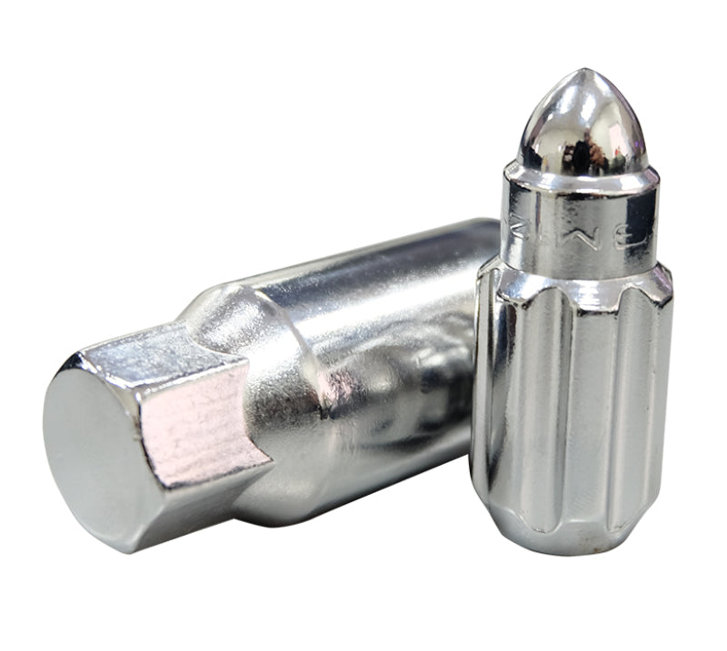 NRG 500 Series M12 X 1.5 Bullet Shape Steel Lug Nut Set - 21 Pc w/Lock Key - Silver-thumbmail-2