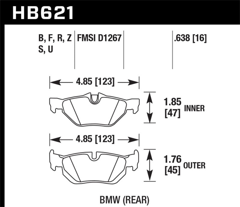 Hawk 2011 BMW 125i Rear ER-1 Brake Pads-thumbmail-1