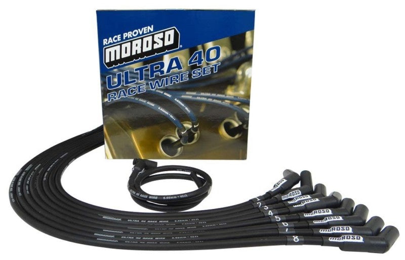 Moroso Chevrolet Big Block Ignition Wire Set - Ultra 40 - Unsleeved - HEI - 135 Degree - Black-thumbmail-1