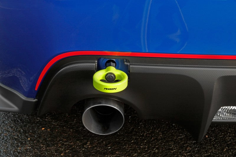 Perrin 13-20 & 2022 Subaru BRZ / 13-16 Scion FRS / 17-20 Toyota 86 Tow Hook Kit (Rear) - Neon Yellow-thumbmail-3