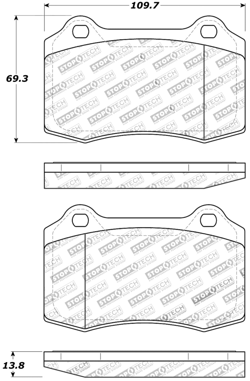 StopTech Performance 00-06 Jaguar S Typre R / XJ R / XJR-S / XJ Sport Rear Brake Pads-thumbmail-7