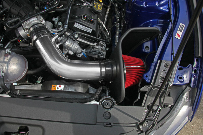 Spectre 15-16 Ford Mustang V6-3.7L F/I Air Intake Kit - Polished w/Red Filter-thumbmail-4