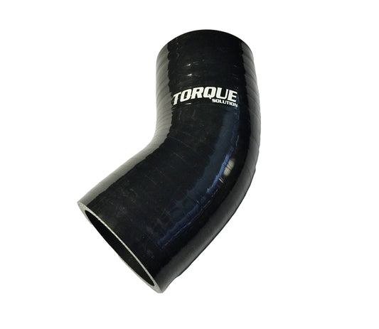 Torque Solution 45 Degree Silicone Elbow: 3.5 inch Black Universal