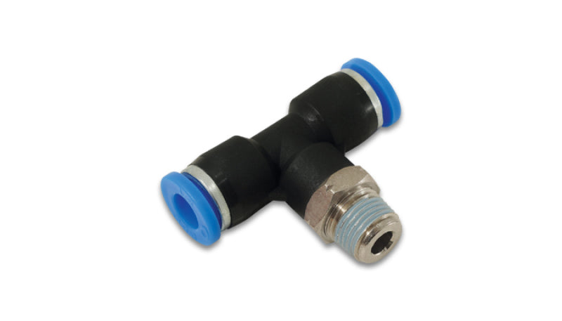 Vibrant Push Lock Vacuum Male Tee Fitting Tube OD 1/4in Male Thread 1/4in NPT-thumbmail-1