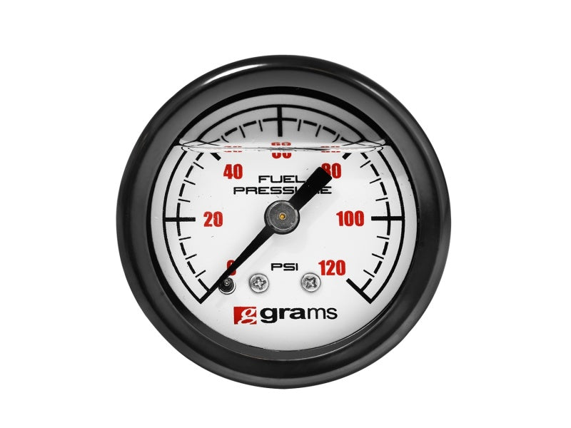 Grams Performance Universal 0-120 PSI Fuel Pressure Guage - White Face-thumbmail-5