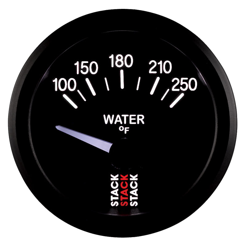 Autometer Stack 52mm 100-250 Deg F 1/8in NPTF Electric Water Temp Gauge - Black-thumbmail-2