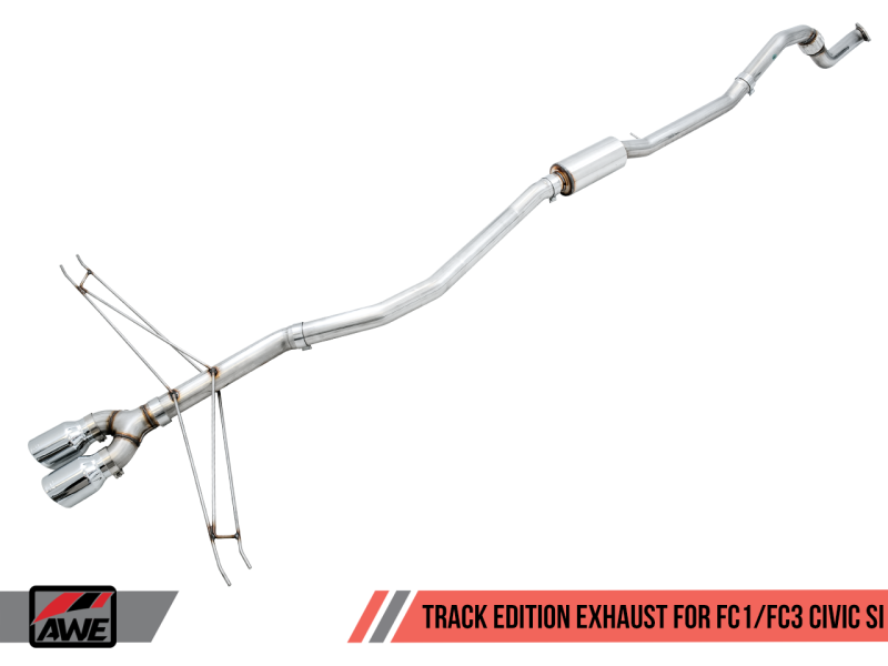 AWE Tuning 2016+ Honda Civic Si Track Edition Exhaust w/Front Pipe & Dual Chrome Silver Tips-thumbmail-3