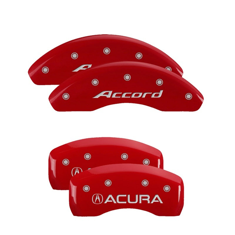 MGP 4 Caliper Covers Engraved Front Accord Rear Accord Red Finish Silver Char 2018 Honda Accord-thumbmail-2