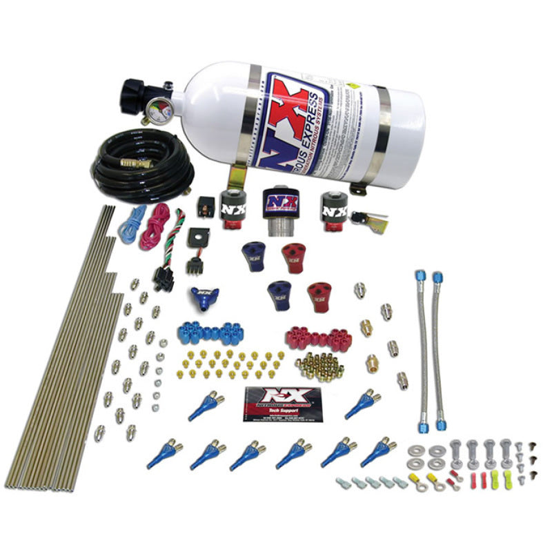 Nitrous Express Pro-Shk/Gas 2 Fuel 1 Supershark Solenoid Nitrous Kit (200-600HP) w/10lb Bottle-thumbmail-1