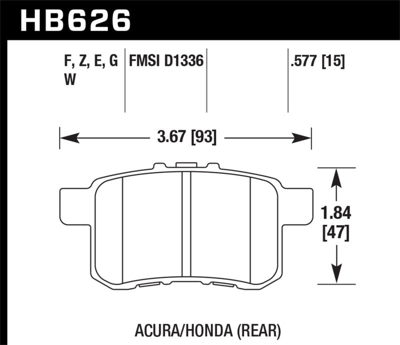 Hawk 11-14 Acura TSX HPS 5.0 Rear Brake Pads-thumbmail-1