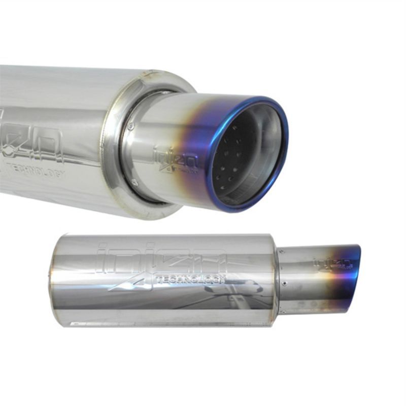 Injen 2 3/8 Universal Muffler w/Titanium burnt rolled Tip and stainless steel resonated inner wall-thumbmail-5