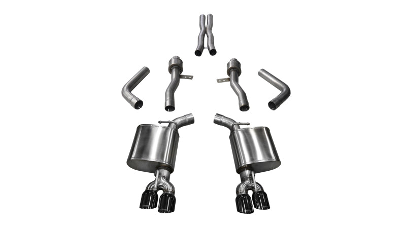 Corsa 15-17 Dodge Challenger Hellcat Dual Rear Exit Sport Exhaust w/ 3.5in Black Tips-thumbmail-1