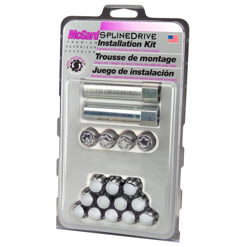 McGard SplineDrive Tuner 4 Lug Install Kit w/Locks & Tool (Cone) M12x1.5 / 13/16 Hex - Chrome (CS)-thumbmail-6