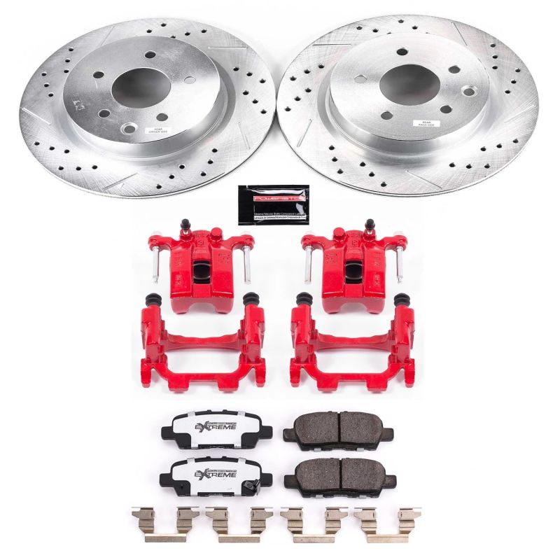 Power Stop 18-19 Nissan 370Z Rear Z26 Street Warrior Brake Kit w/Calipers-thumbmail-1