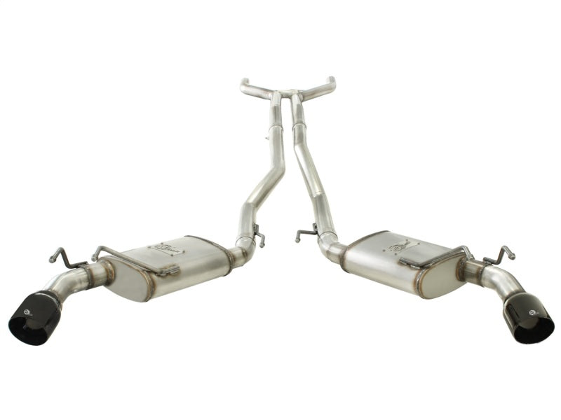 aFe MACHForce XP Exhaust 2.5in Stainless Steel CB/10-13 Chevy Camaro V6-3.6L (td) (gloss blk tip)-thumbmail-3