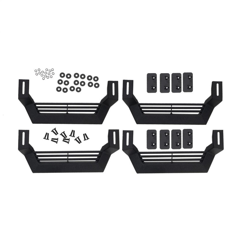 Rampage 1999-2019 Jeep Rock Rail Short Step Universal 4 Piece Set - Black-thumbmail-5