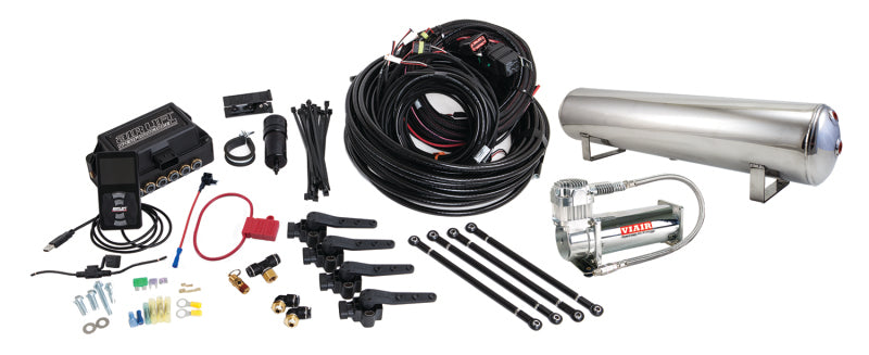 Air Lift Performance 3H (3/8 Air Line 4 Gal 5-Port  Polished Aluminum Tank VIAIR 444C Comp)-thumbmail-1