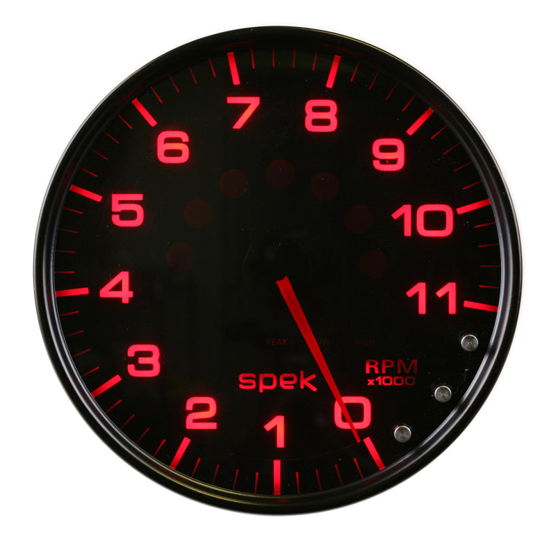 Autometer Spek-Pro Gauge Tachometer 5in 11K Rpm W/Shift Light & Peak Mem Black/Smoke/Black-thumbmail-2