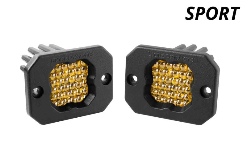 Diode Dynamics Stage Series C1 LED Pod Sport - Yellow Flood Flush ABL (Pair)-thumbmail-4