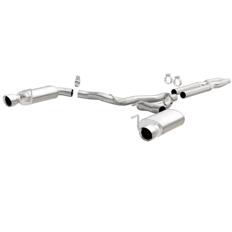 MagnaFlow Cat Back, SS, 3in, Street, Dual Split Polished 4.5in Tips 2015 Ford Mustang GT V8 5.0L-thumbmail-1