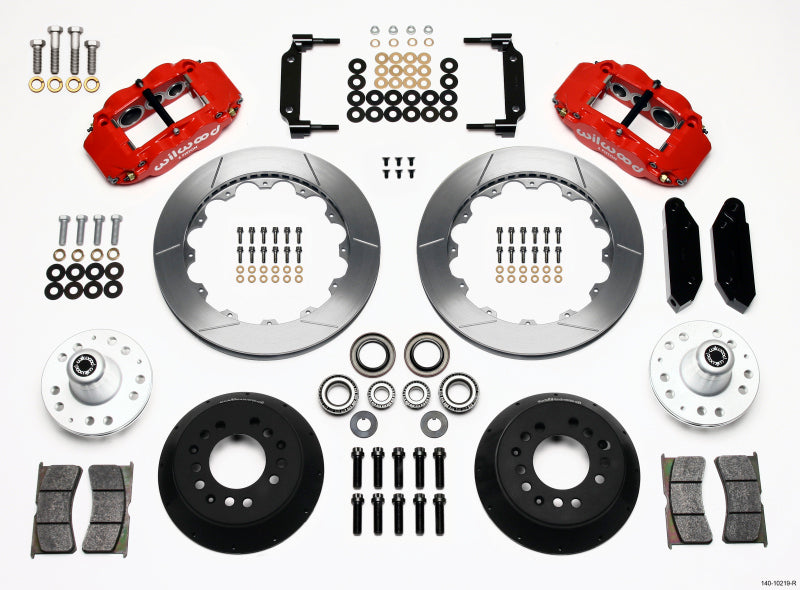 Wilwood Narrow Superlite 6R Front Hub Kit 12.88in Red 1968-1969 Mustang Disc Spindle-thumbmail-1