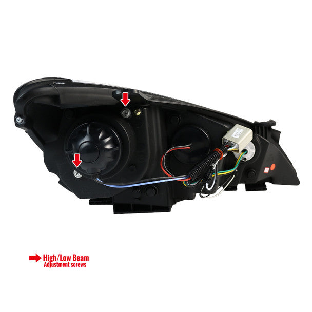 Spec D 2010-2012 Hyundai Genesis Coupe Projector Headlights w/ SMD LED Light Strip (Matte Black Housing/Clear Lens)