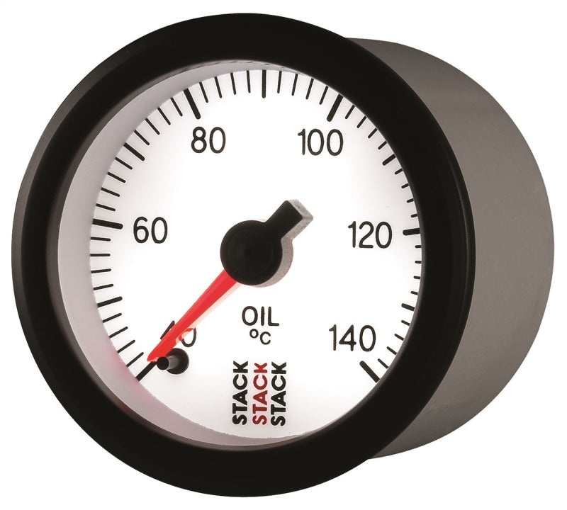 Autometer Stack 52mm 40-140 Deg C 1/8in NPTF Male Pro Stepper Motor Oil Temp Gauge - White-thumbmail-4