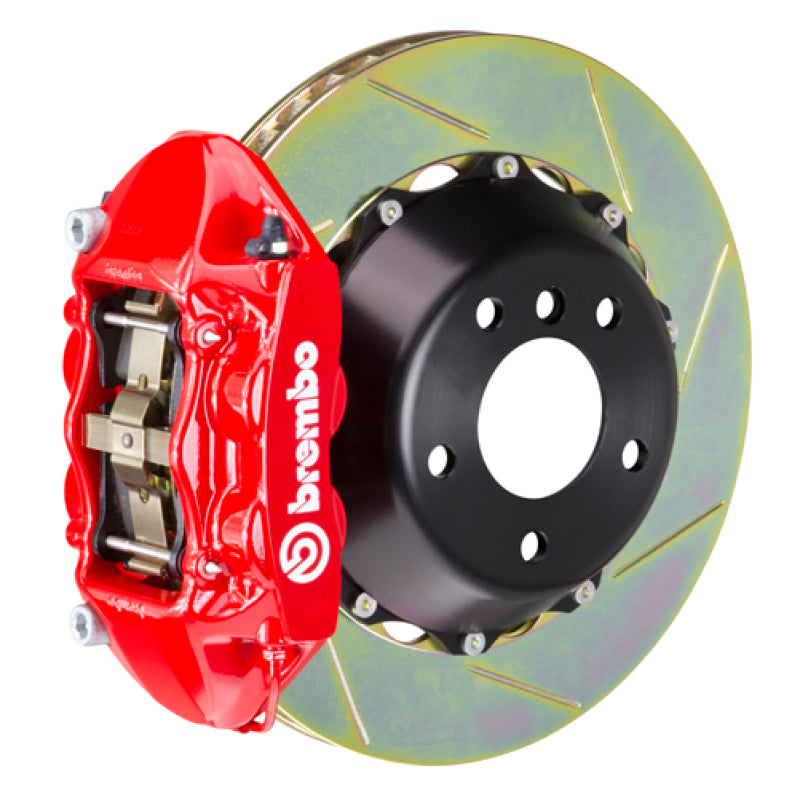 Brembo 15-18 M3 Excl CC Brakes Rr GT BBK 4Pis Cast 380x28 2pc Rotor Slotted Type1-Red-thumbmail-1