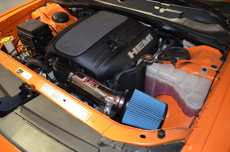 Injen 11-19 Dodge Challenger Hemi 5.7L V8 Wrinkle Black Power-Flow Air Intake System w/Heat Shield-thumbmail-3