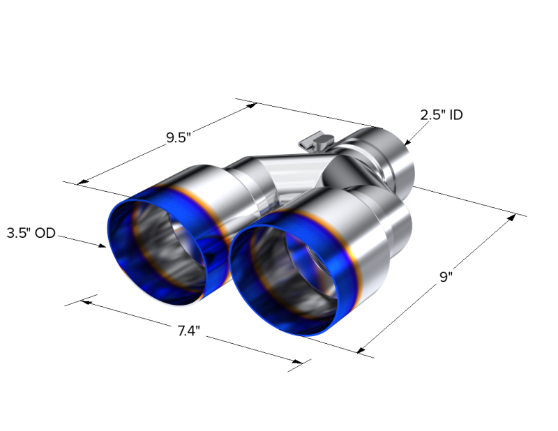MBRP Universal T304 SS Dual Burnt End Tip 3.5in OD/2.5in Inlet-thumbmail-2