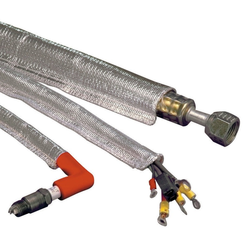 DEI Heat Sheath 1/2in I.D. x 3ft - Aluminized Sleeving- Sewn Edge-thumbmail-3