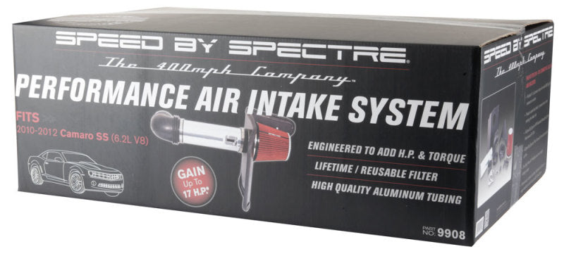 Spectre 10-12 Chevy Camaro V8-6.2L F/I Air Intake Kit - Clear Anodized w/Red Filter-thumbmail-12