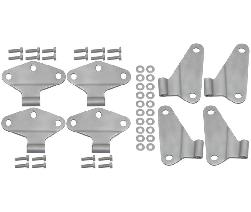 Kentrol 07-18 Jeep Wrangler JK Body Door Hinge Set 8 Pieces 4 Door Bare Grey-thumbmail-1