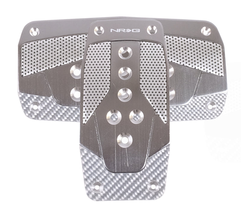 NRG Aluminum Sport Pedal A/T - Gunmetal w/Silver Carbon-thumbmail-2