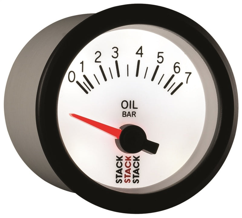 Autometer Stack 52mm 0-7 Bar M10 Male Electric Oil Pressure Gauge - White-thumbmail-2